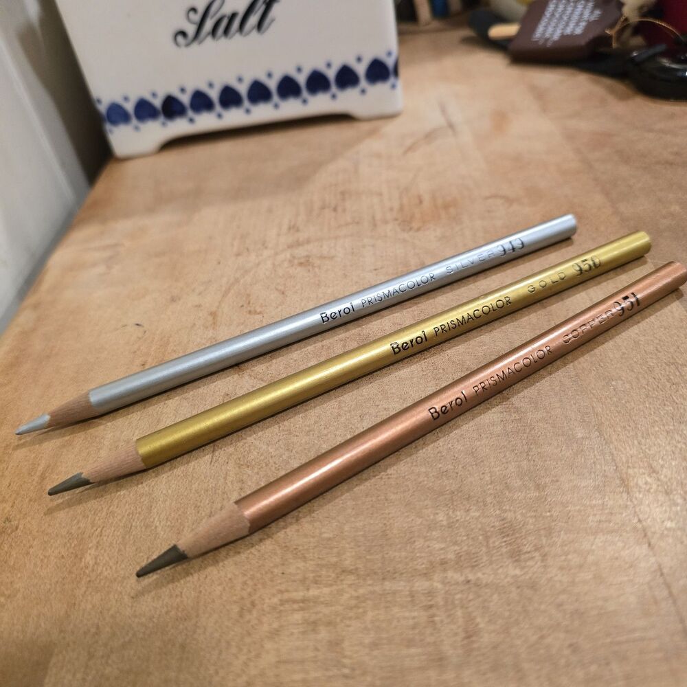 Vintage Metallic Prismacolor Color Pencils Retired Discontinued #949, 950 & 951